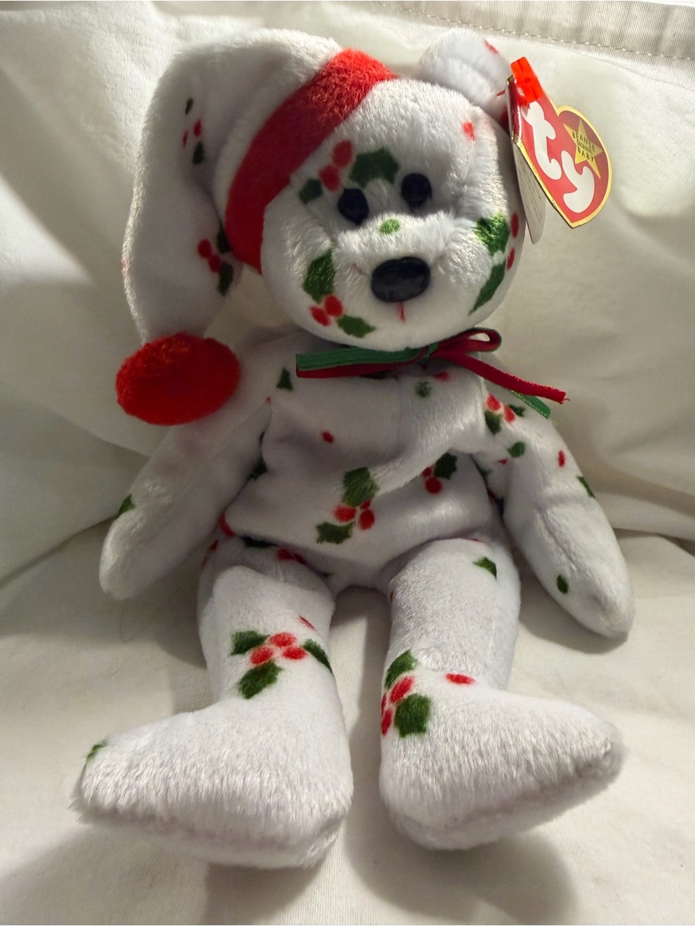 Ty Holiday Holly Beanie Plush - vintage 1998